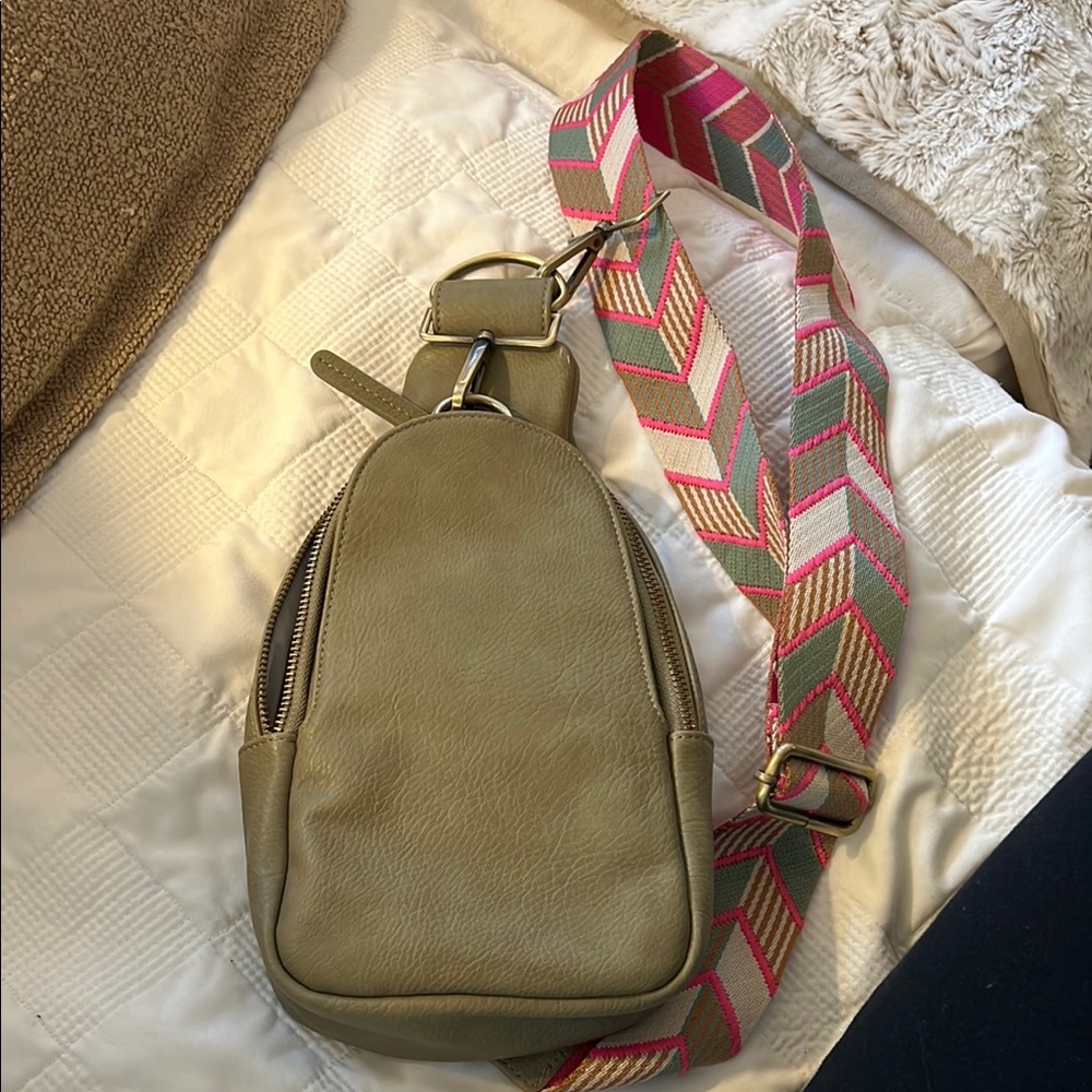 Anthropologie Olive Green Crossbody Bag